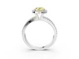 White gold Fancy Yellow Oval  Cut Halo Diamond Engagement Ring with Split Shank and Four-Prong Setting_23