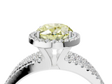 White gold Fancy Yellow Oval  Cut Halo Diamond Engagement Ring with Split Shank and Four-Prong Setting_24