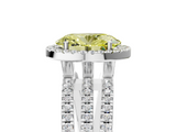 White gold Fancy Yellow Oval  Cut Halo Diamond Engagement Ring with Split Shank and Four-Prong Setting_25
