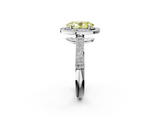 White gold Fancy Yellow Oval  Cut Halo Diamond Pave Band with Four-Prong Setting_39