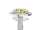 White gold Fancy Yellow Oval  Cut Halo Diamond Pave Band with Four-Prong Setting_42
