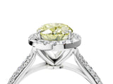 White gold Fancy Yellow Oval Cut Halo Diamond Ring with Pavé Band_28