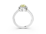 White gold Fancy Yellow Oval  Cut Halo Diamond Ring with Pave Band and Four-Prong Setting_26
