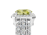 White gold Fancy Yellow Oval Cut Halo Diamond Ring with Round  Split Shank and Prong Setting_113