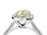 White gold Fancy Yellow Oval  Cut Halo Pave Band Four-Prong Setting Ring_41