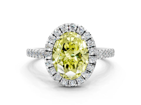 White gold Fancy Yellow Oval Cut Halo Pave Diamond Engagement Ring with Four-Prong Setting_12
