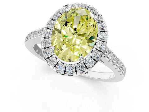 White gold Fancy Yellow Oval Cut Halo Pave Diamond Engagement Ring with Four-Prong Setting_13