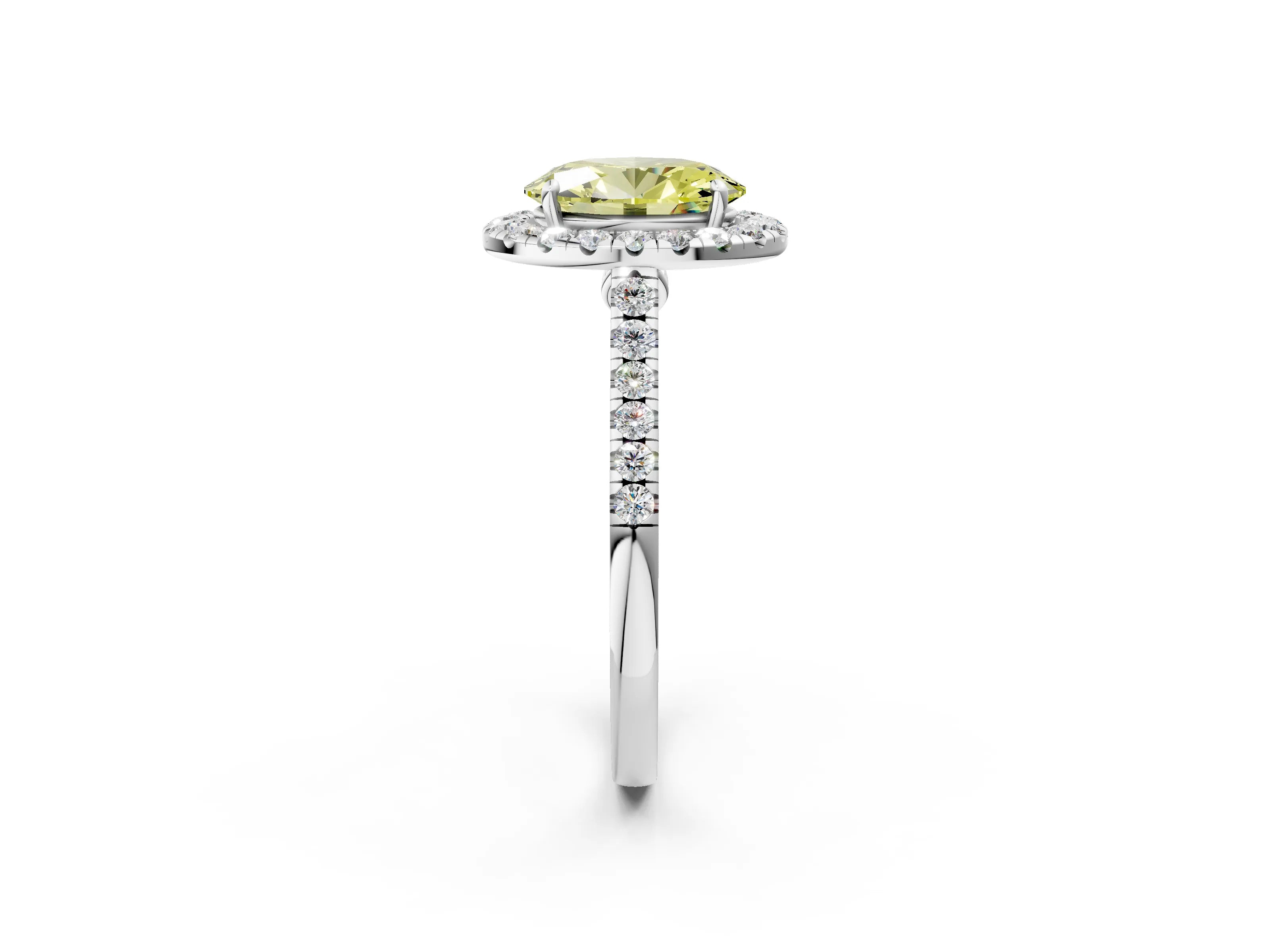 White gold Fancy Yellow Oval Cut Halo Pave Diamond Engagement Ring with Four-Prong Setting_14