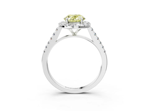 White gold Fancy Yellow Oval Cut Halo Pave Diamond Engagement Ring with Four-Prong Setting_15