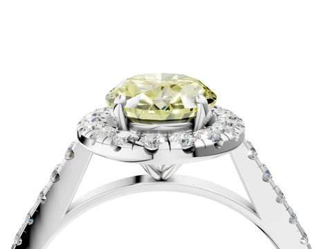 White gold Fancy Yellow Oval Cut Halo Pave Diamond Engagement Ring with Four-Prong Setting_16