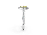 White gold Fancy Yellow Oval  Cut Halo Pave Split Shank Prong Setting Ring_34