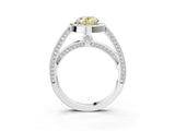 White gold Fancy Yellow Oval  Cut Halo Pave Split Shank Prong Setting Ring_35