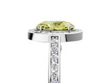 White gold Fancy Yellow Oval  Cut Halo Pave Split Shank Prong Setting Ring_37