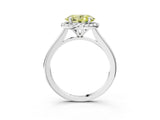 White gold Fancy Yellow Oval Cut Halo Round Diamond Solitaire Engagement Ring with Pave Band and Four-Prong Setting_27