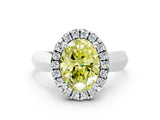 White gold Fancy Yellow Oval  Cut Halo Solitaire Engagement Ring with Square Band and Four-Prong Setting_120