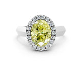 White gold Fancy Yellow Oval  Cut Halo Solitaire Engagement Ring with Square Band and Four-Prong Setting_12