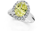 White gold Fancy Yellow Oval  Cut Halo Solitaire Engagement Ring with Square Band and Four-Prong Setting_13