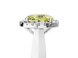 White gold Fancy Yellow Oval  Cut Halo Solitaire Engagement Ring with Square Band and Four-Prong Setting_130