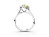 White gold Fancy Yellow Oval  Cut Halo Solitaire Engagement Ring with Square Band and Four-Prong Setting_15