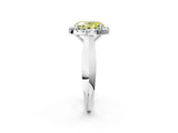 White gold Fancy Yellow Oval  Cut Halo Solitaire Engagement Ring with Square Band and Four-Prong Setting_86