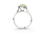 White gold Fancy Yellow Oval  Cut Halo Solitaire Engagement Ring with Square Band and Four-Prong Setting_87