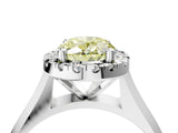 White gold Fancy Yellow Oval  Cut Halo Solitaire Engagement Ring with Square Band and Four-Prong Setting_88
