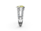 White gold Fancy Yellow Oval  Cut Halo Split Shank Diamond Ring with Four-Prong Setting_47
