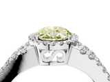 White gold Fancy Yellow Oval  Cut Halo Split Shank Diamond Ring with Four-Prong Setting_49