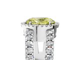 White gold Fancy Yellow Oval  Cut Halo Split Shank Diamond Ring with Four-Prong Setting_50