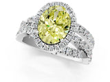 White gold Fancy Yellow Oval  Cut Halo Split Shank Prong Setting Ring_15