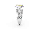 White gold Fancy Yellow Oval  Cut Halo Split Shank Prong Setting Ring_16