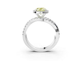 White gold Fancy Yellow Oval  Cut Halo Split Shank Prong Setting Ring_17