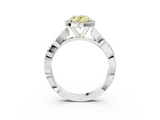 White gold Fancy Yellow Oval  Cut Halo Twisted Band Four-Prong Ring_23