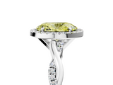 White gold Fancy Yellow Oval  Cut Halo Twisted Band Four-Prong Ring_25