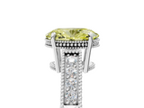 White gold Fancy Yellow Oval  Cut Milgrain Channel Set Engagement Ring with Solitaire Prong Setting_67