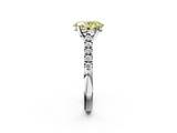 White gold Fancy Yellow Oval  Cut Pavé Band Solitaire Ring with Four-Prong Setting_27