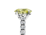 White gold Fancy Yellow Oval  Cut Pavé Band Solitaire Ring with Four-Prong Setting_30