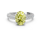 White gold Fancy Yellow Oval  Cut Pave Diamond Engagement Ring with Channel Set Band and Four-Prong Setting_19