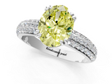 White gold Fancy Yellow Oval  Cut Pave Diamond Engagement Ring with Channel Set Band and Four-Prong Setting_20