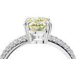 White gold Fancy Yellow Oval  Cut Pave Diamond Engagement Ring with Channel Set Band and Four-Prong Setting_23