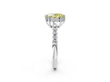 White gold Fancy Yellow Oval Cut Solitaire Diamond Engagement Ring with Pavé Band and Six-Prong Setting_14