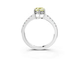 White gold Fancy Yellow Oval Cut Solitaire Diamond Engagement Ring with Pavé Band and Six-Prong Setting_15