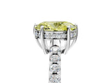 White gold Fancy Yellow Oval Cut Solitaire Diamond Engagement Ring with Pavé Band and Six-Prong Setting_17