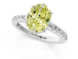 White gold Fancy Yellow Oval Cut Solitaire Diamond Engagement Ring with Pavé Band and Six-Prong Setting_25
