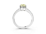 White gold Fancy Yellow Oval Cut Solitaire Diamond Engagement Ring with Pavé Band and Six-Prong Setting_27