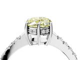 White gold Fancy Yellow Oval Cut Solitaire Diamond Engagement Ring with Pavé Band and Six-Prong Setting_28