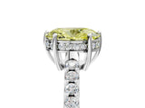 White gold Fancy Yellow Oval Cut Solitaire Diamond Engagement Ring with Pavé Band and Six-Prong Setting_29