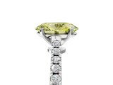 White gold Fancy Yellow Oval  Cut Solitaire Diamond Engagement Ring with Pave Band and Four-Prong Setting_175