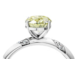 White gold Fancy Yellow Oval Cut Solitaire Diamond Engagement Ring with Twisted Pave Band and Four-Prong Setting_23