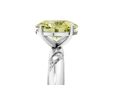 White gold Fancy Yellow Oval Cut Solitaire Diamond Engagement Ring with Twisted Pave Band and Four-Prong Setting_24
